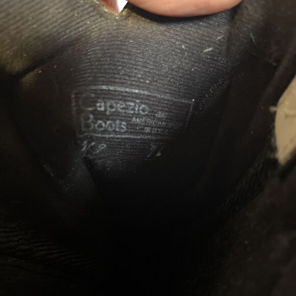 Capezio Cowboy Boots Leather Vintage 1970's Cream with Black Arrow Size 7.5 - Picture 10 of 14